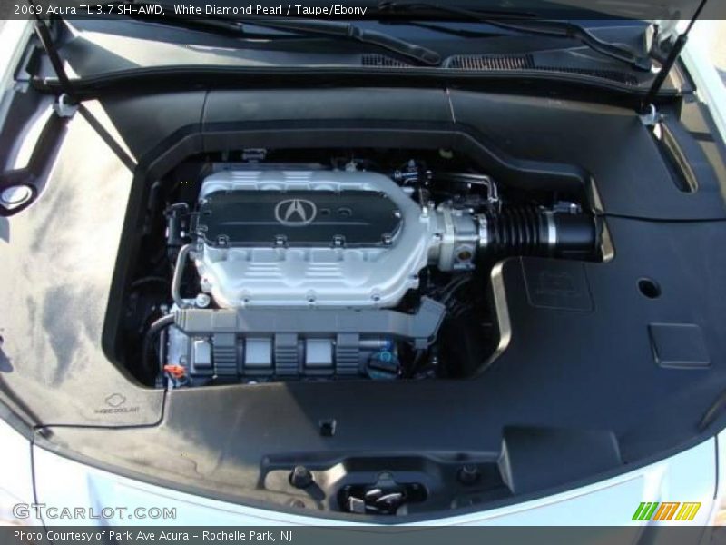 White Diamond Pearl / Taupe/Ebony 2009 Acura TL 3.7 SH-AWD