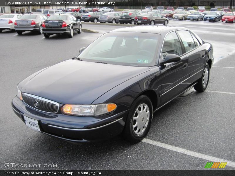 Midnight Blue Pearl / Medium Gray 1999 Buick Century Custom