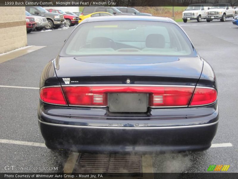 Midnight Blue Pearl / Medium Gray 1999 Buick Century Custom