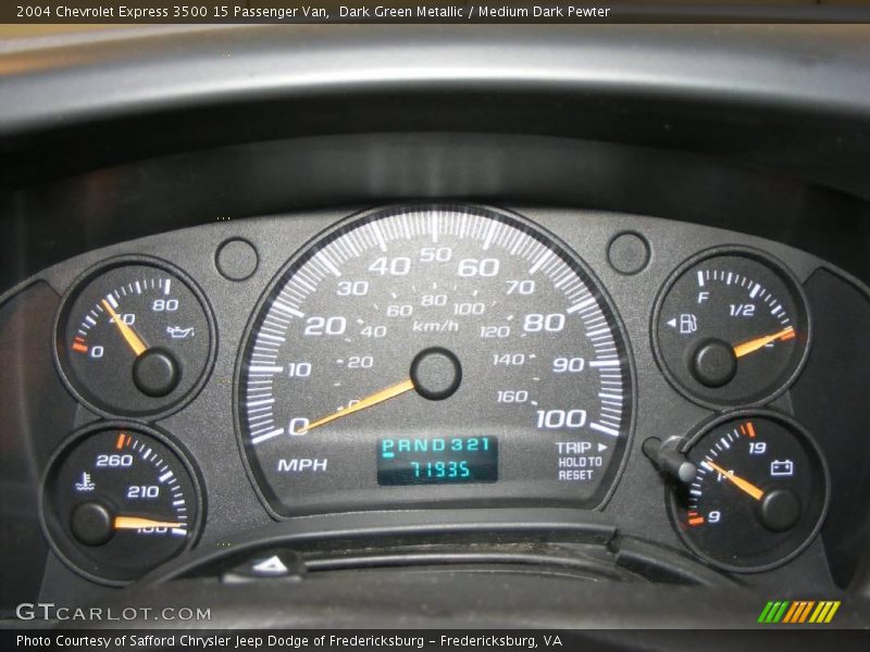 Dark Green Metallic / Medium Dark Pewter 2004 Chevrolet Express 3500 15 Passenger Van