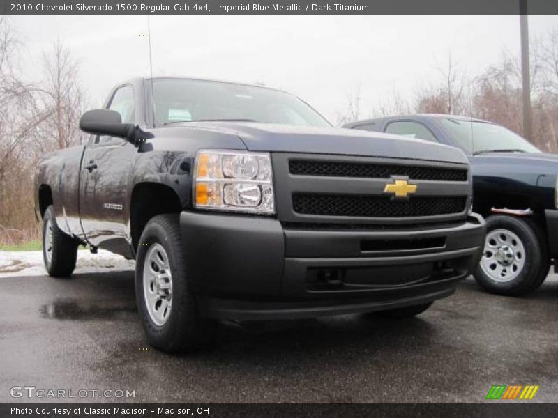 Imperial Blue Metallic / Dark Titanium 2010 Chevrolet Silverado 1500 Regular Cab 4x4