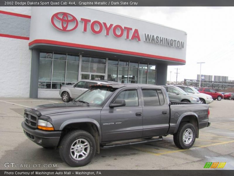 Graphite Metallic / Dark Slate Gray 2002 Dodge Dakota Sport Quad Cab 4x4