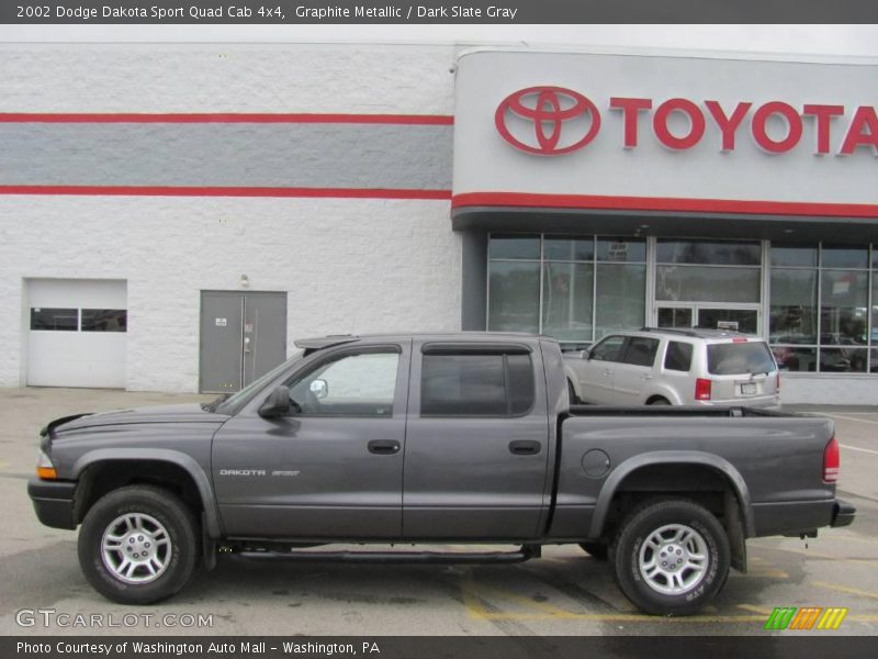 Graphite Metallic / Dark Slate Gray 2002 Dodge Dakota Sport Quad Cab 4x4