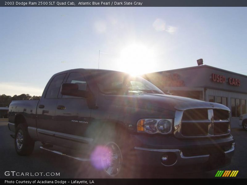 Atlantic Blue Pearl / Dark Slate Gray 2003 Dodge Ram 2500 SLT Quad Cab