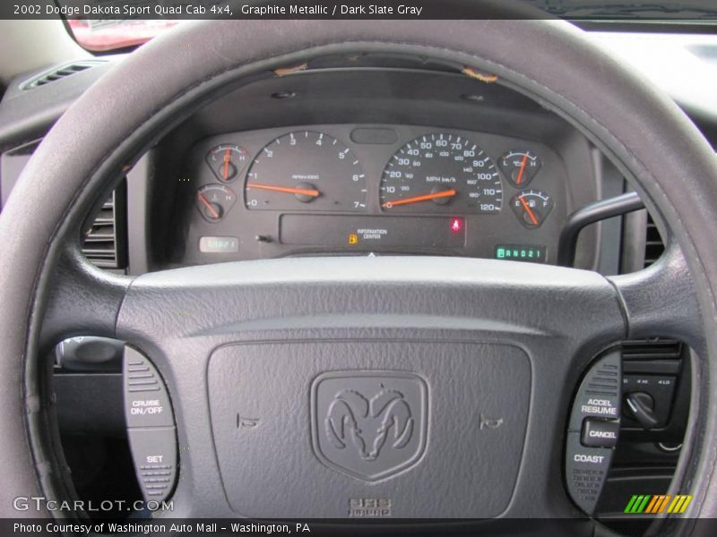 Graphite Metallic / Dark Slate Gray 2002 Dodge Dakota Sport Quad Cab 4x4
