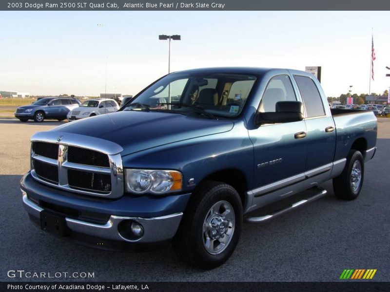 Atlantic Blue Pearl / Dark Slate Gray 2003 Dodge Ram 2500 SLT Quad Cab