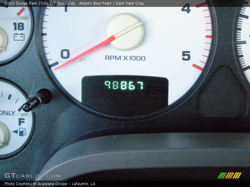 Atlantic Blue Pearl / Dark Slate Gray 2003 Dodge Ram 2500 SLT Quad Cab