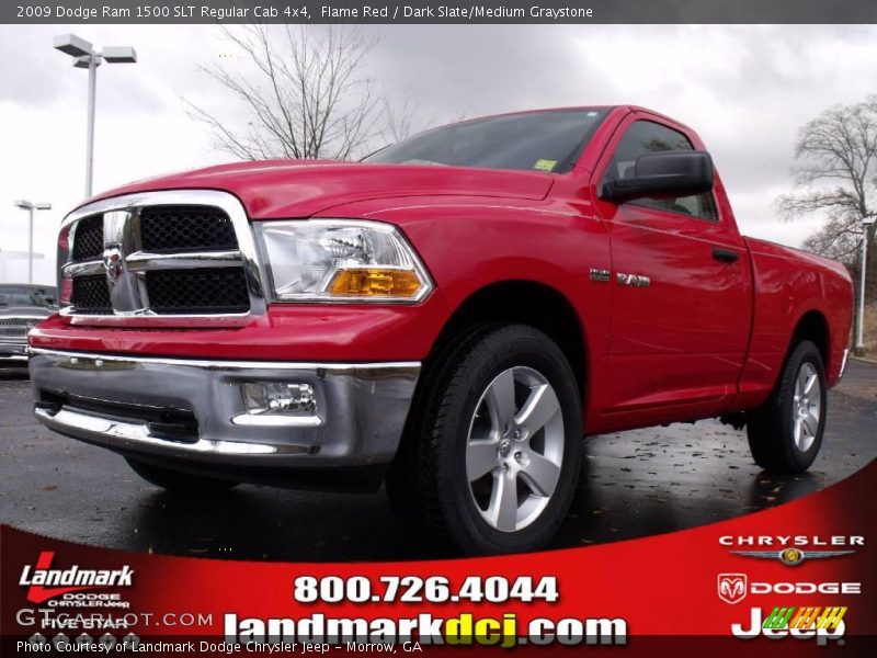 Flame Red / Dark Slate/Medium Graystone 2009 Dodge Ram 1500 SLT Regular Cab 4x4