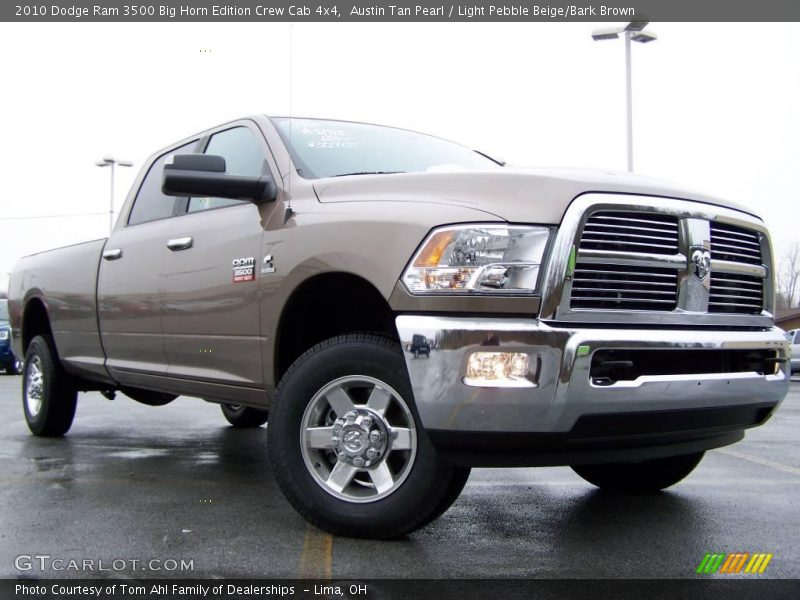 Austin Tan Pearl / Light Pebble Beige/Bark Brown 2010 Dodge Ram 3500 Big Horn Edition Crew Cab 4x4