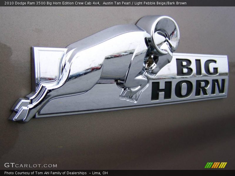 Austin Tan Pearl / Light Pebble Beige/Bark Brown 2010 Dodge Ram 3500 Big Horn Edition Crew Cab 4x4