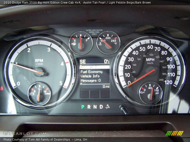 Austin Tan Pearl / Light Pebble Beige/Bark Brown 2010 Dodge Ram 3500 Big Horn Edition Crew Cab 4x4