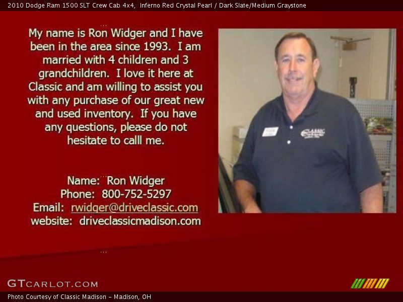 Inferno Red Crystal Pearl / Dark Slate/Medium Graystone 2010 Dodge Ram 1500 SLT Crew Cab 4x4