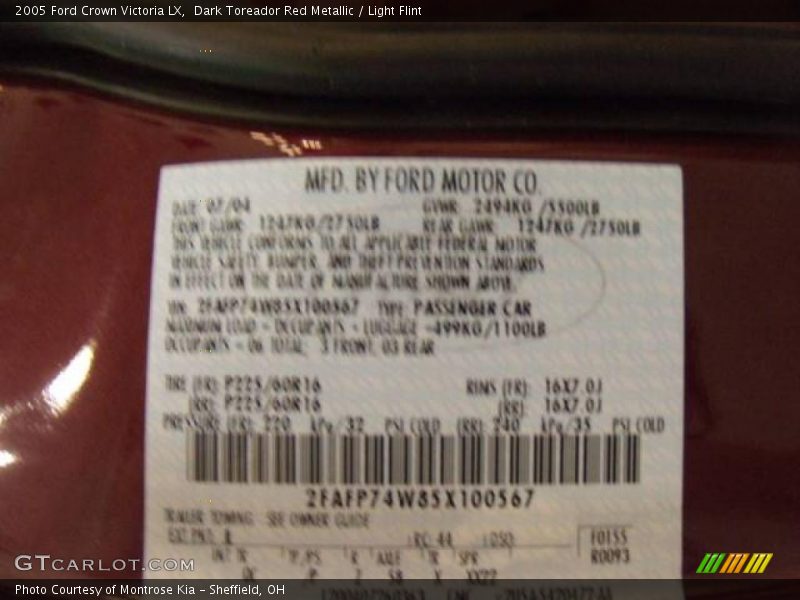 Dark Toreador Red Metallic / Light Flint 2005 Ford Crown Victoria LX