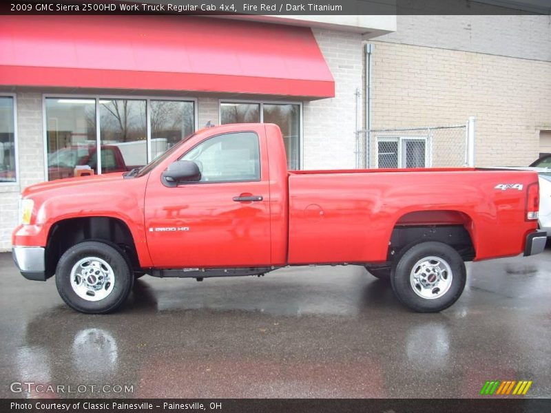 Fire Red / Dark Titanium 2009 GMC Sierra 2500HD Work Truck Regular Cab 4x4