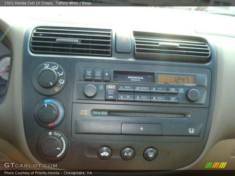 Taffeta White / Beige 2001 Honda Civic LX Coupe