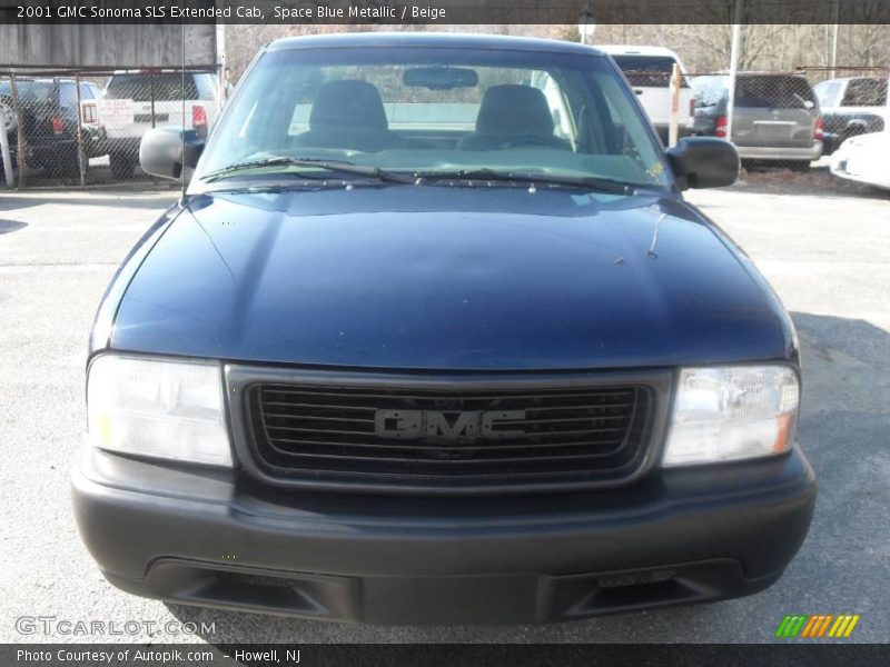 Space Blue Metallic / Beige 2001 GMC Sonoma SLS Extended Cab