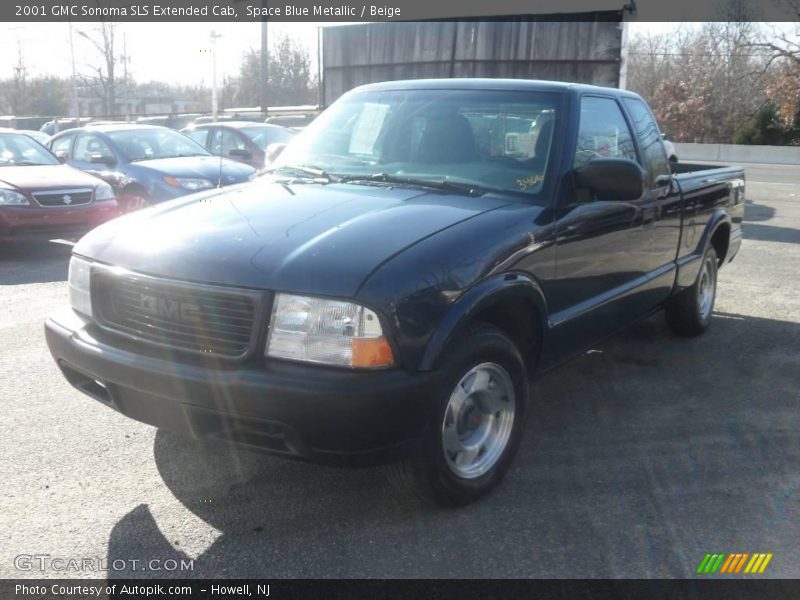 Space Blue Metallic / Beige 2001 GMC Sonoma SLS Extended Cab