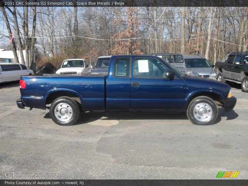 Space Blue Metallic / Beige 2001 GMC Sonoma SLS Extended Cab