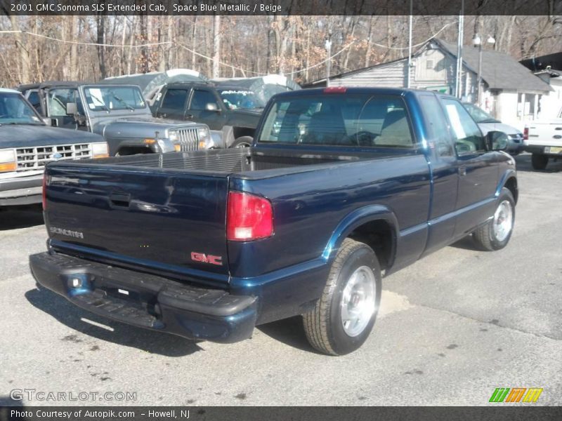 Space Blue Metallic / Beige 2001 GMC Sonoma SLS Extended Cab