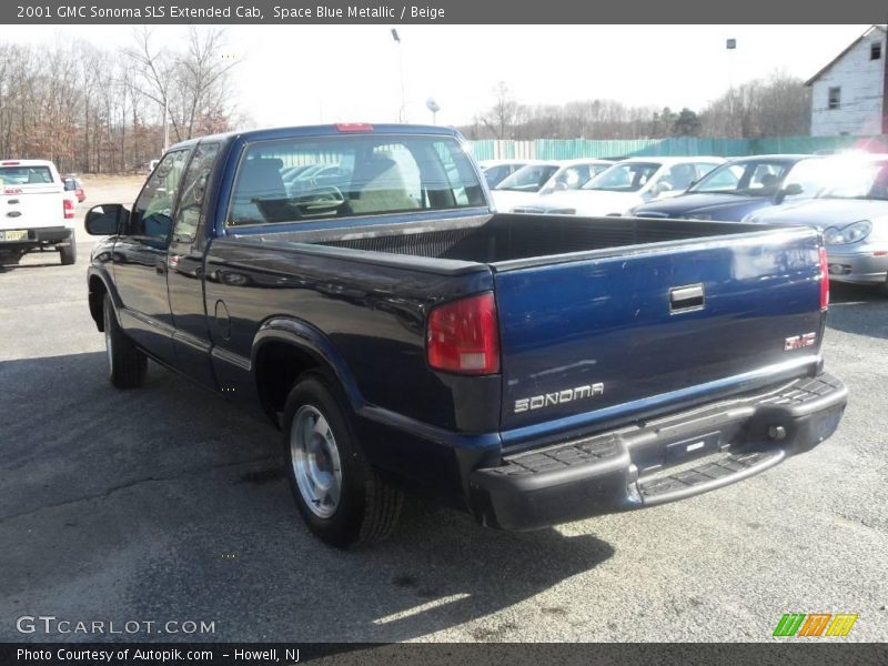 Space Blue Metallic / Beige 2001 GMC Sonoma SLS Extended Cab