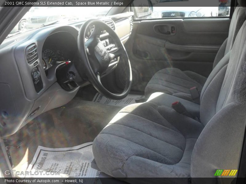 Space Blue Metallic / Beige 2001 GMC Sonoma SLS Extended Cab