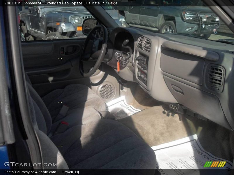 Space Blue Metallic / Beige 2001 GMC Sonoma SLS Extended Cab