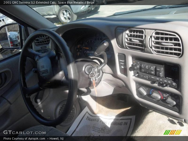 Space Blue Metallic / Beige 2001 GMC Sonoma SLS Extended Cab