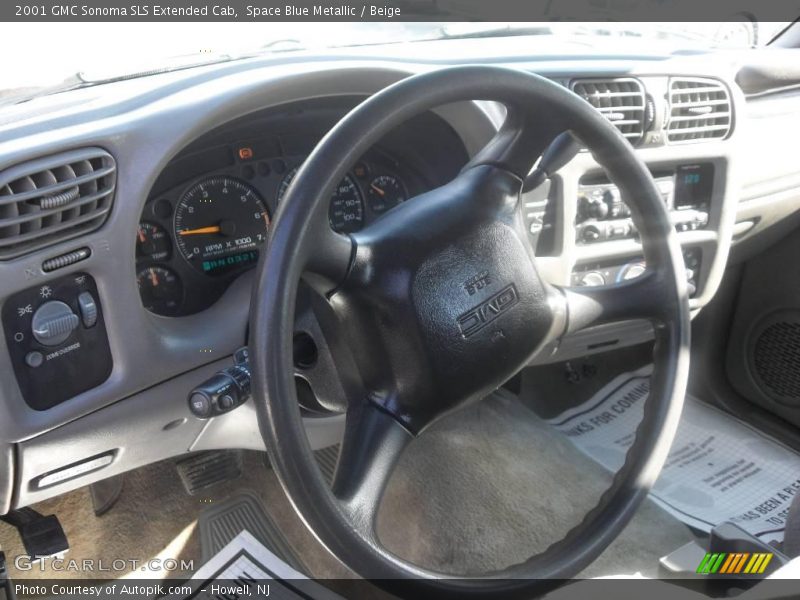 Space Blue Metallic / Beige 2001 GMC Sonoma SLS Extended Cab