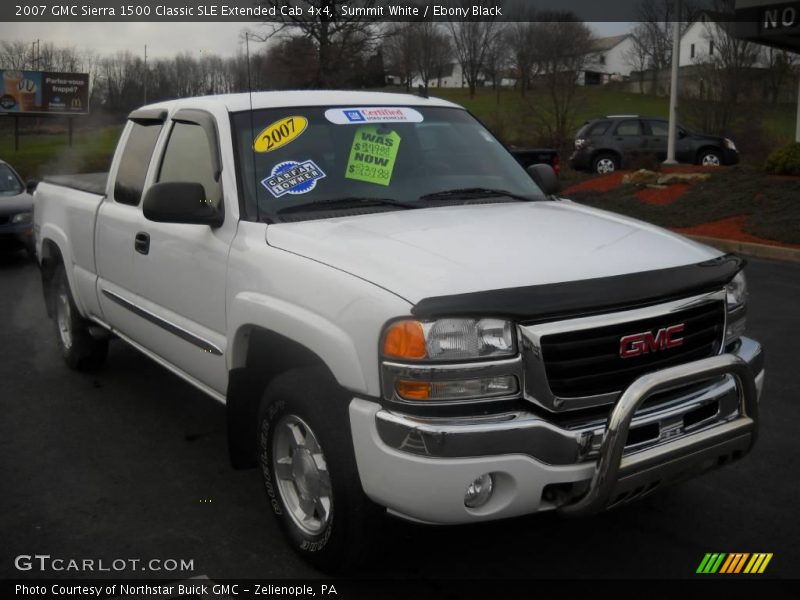 Summit White / Ebony Black 2007 GMC Sierra 1500 Classic SLE Extended Cab 4x4