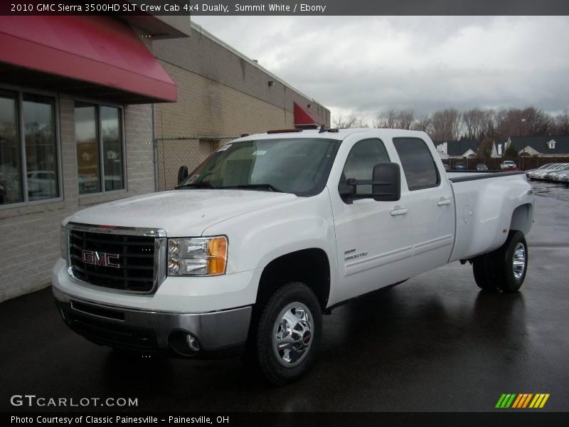 Summit White / Ebony 2010 GMC Sierra 3500HD SLT Crew Cab 4x4 Dually