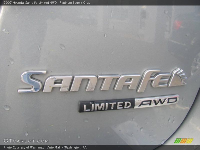 Platinum Sage / Gray 2007 Hyundai Santa Fe Limited 4WD