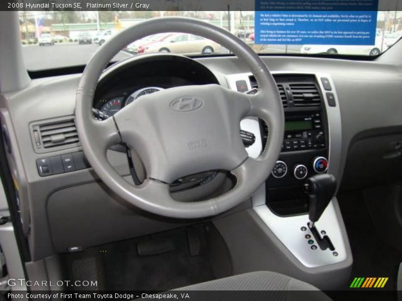 Platinum Silver / Gray 2008 Hyundai Tucson SE