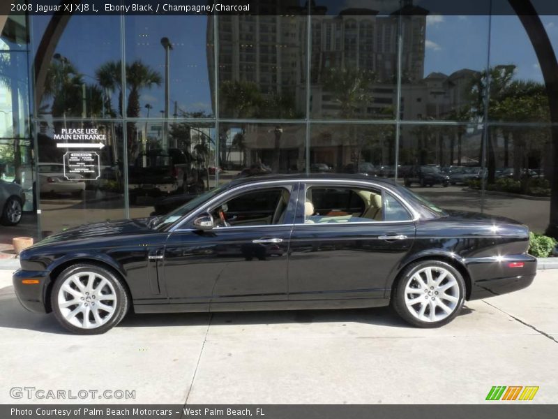 Ebony Black / Champagne/Charcoal 2008 Jaguar XJ XJ8 L