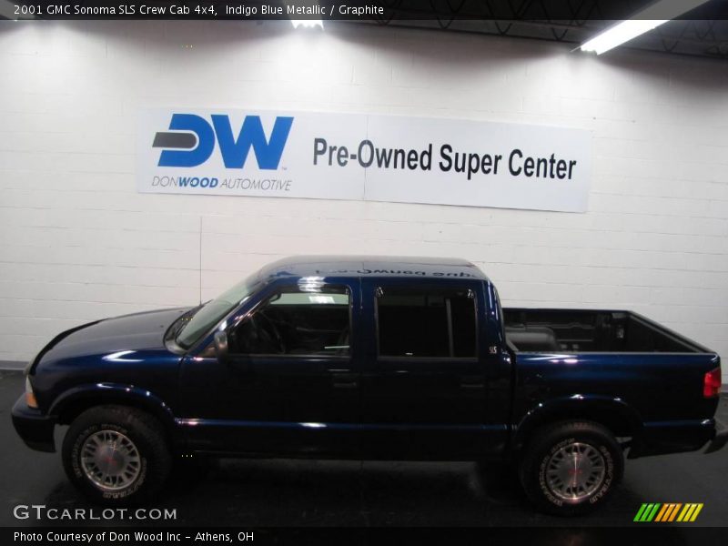 Indigo Blue Metallic / Graphite 2001 GMC Sonoma SLS Crew Cab 4x4