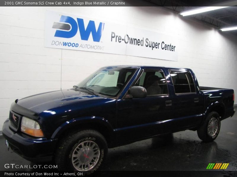 Indigo Blue Metallic / Graphite 2001 GMC Sonoma SLS Crew Cab 4x4