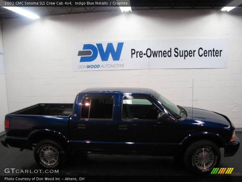 Indigo Blue Metallic / Graphite 2001 GMC Sonoma SLS Crew Cab 4x4