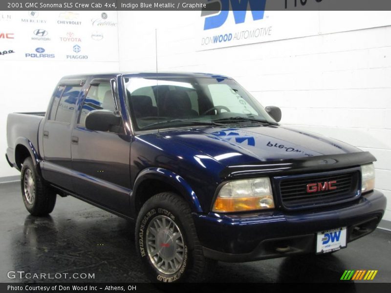 Indigo Blue Metallic / Graphite 2001 GMC Sonoma SLS Crew Cab 4x4