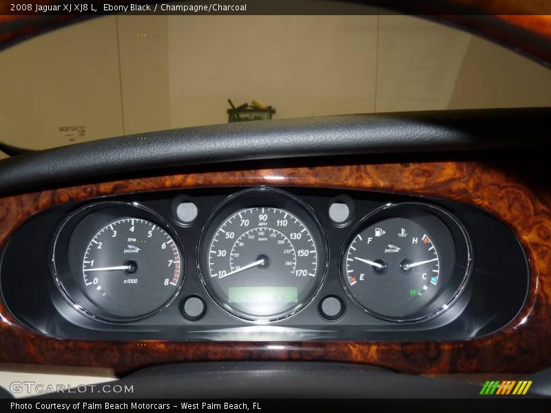 Ebony Black / Champagne/Charcoal 2008 Jaguar XJ XJ8 L