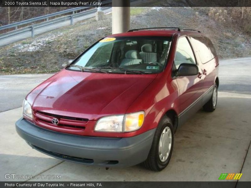 Napa Burgundy Pearl / Gray 2000 Toyota Sienna LE