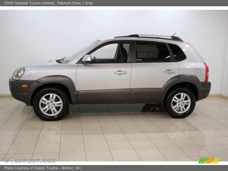 Platinum Silver / Gray 2008 Hyundai Tucson Limited