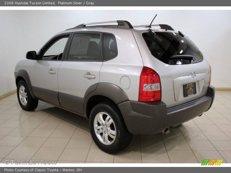 Platinum Silver / Gray 2008 Hyundai Tucson Limited