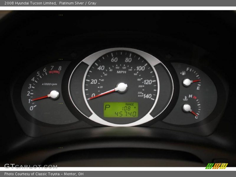 Platinum Silver / Gray 2008 Hyundai Tucson Limited