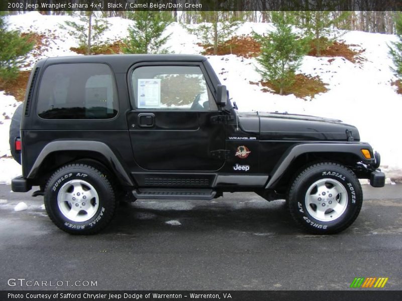Black / Camel Beige/Dark Green 2002 Jeep Wrangler Sahara 4x4