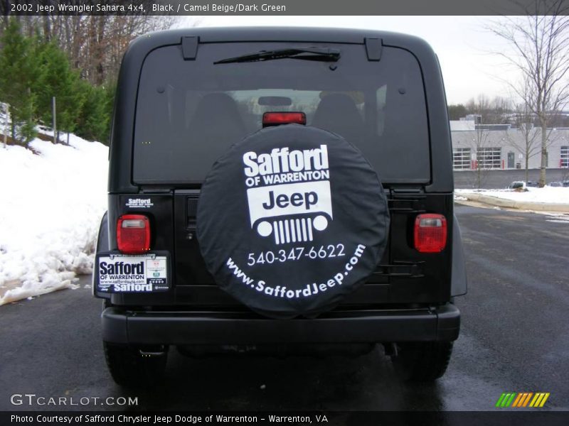 Black / Camel Beige/Dark Green 2002 Jeep Wrangler Sahara 4x4