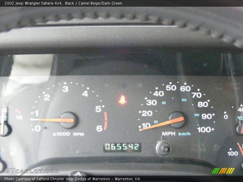 Black / Camel Beige/Dark Green 2002 Jeep Wrangler Sahara 4x4
