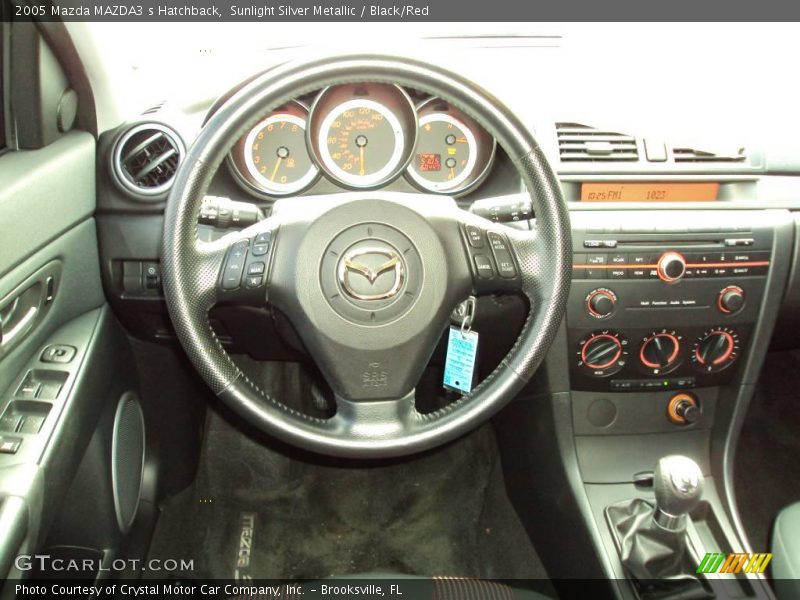 Sunlight Silver Metallic / Black/Red 2005 Mazda MAZDA3 s Hatchback