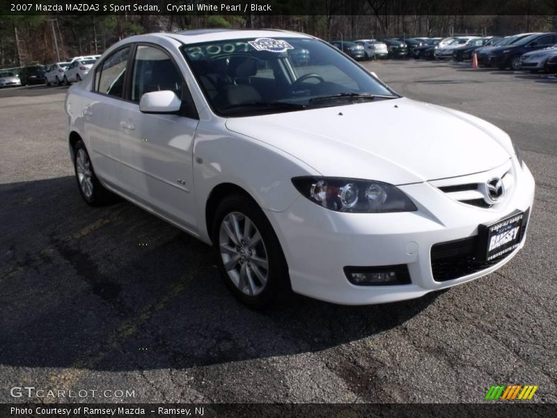 Crystal White Pearl / Black 2007 Mazda MAZDA3 s Sport Sedan