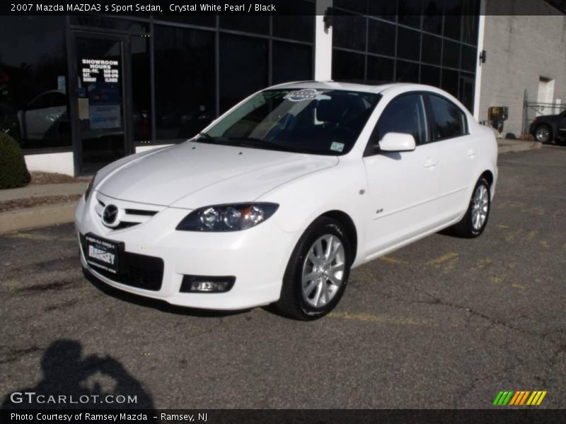 Crystal White Pearl / Black 2007 Mazda MAZDA3 s Sport Sedan