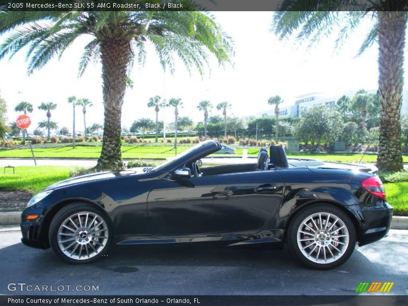 Black / Black 2005 Mercedes-Benz SLK 55 AMG Roadster