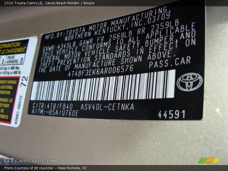 Sandy Beach Metallic / Bisque 2010 Toyota Camry LE